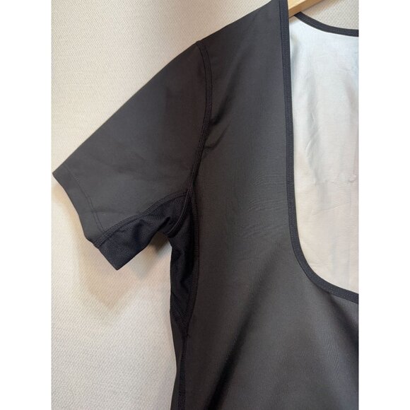 Womens Thermal Sweat Bodysuit Shapewear Size 3XL Black Short-Sleeve Compression - Picture 5 of 13